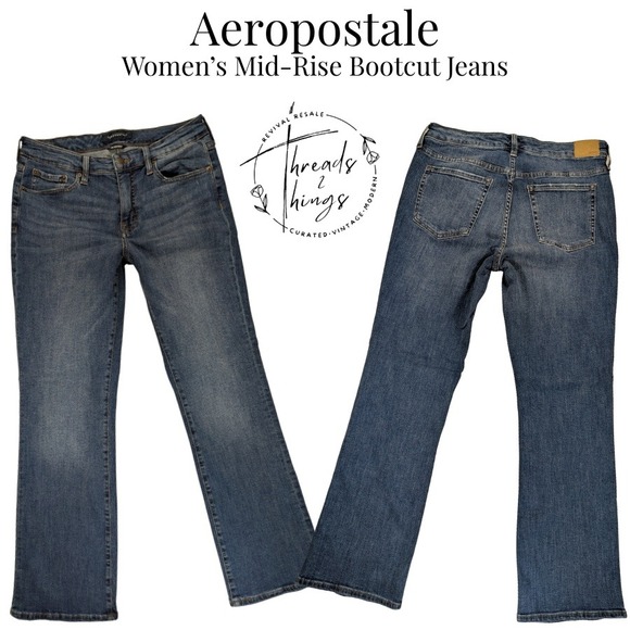 Aeropostale Denim - Aeropostale Jeans Women's Blue Denim 12 Short Bootcut Mid-Rise Stretch Y2K EUC